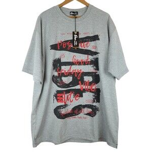 NEW One Color Nation Print T Shirt Positive Good Friday Vibes Size 4XL